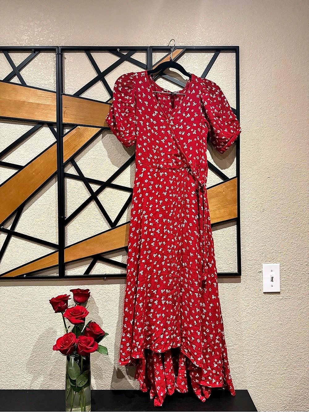 L.O.V  Floral Maxi Dress in Red & White Size XS Like New